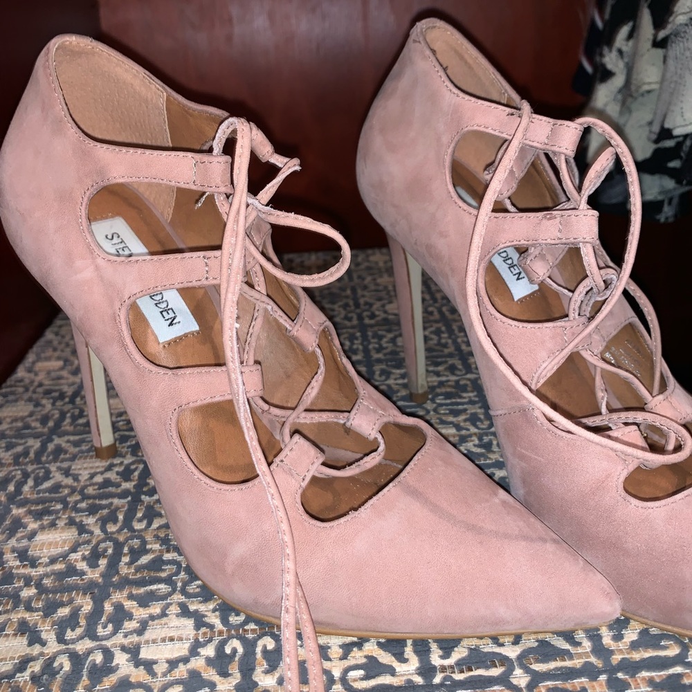 Steve Madden velvet lace up heels